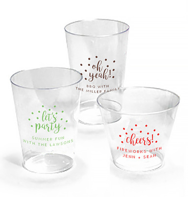 Personalized Confetti Dot Clear Plastic Cups